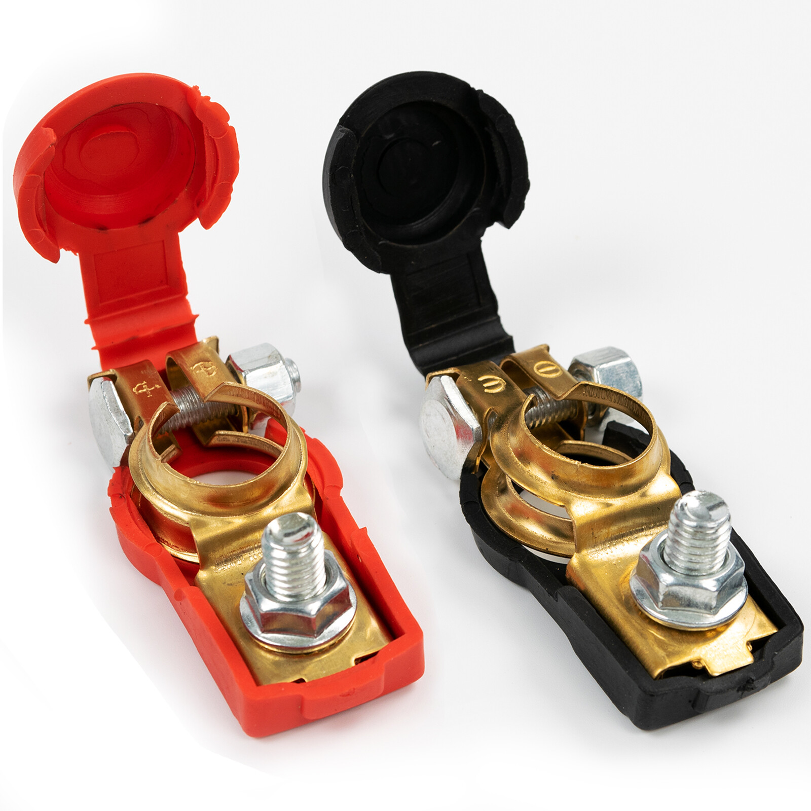 Pair Car Battery Terminal Connector Positive-Negative Post Heavy Duty Clamp Clip