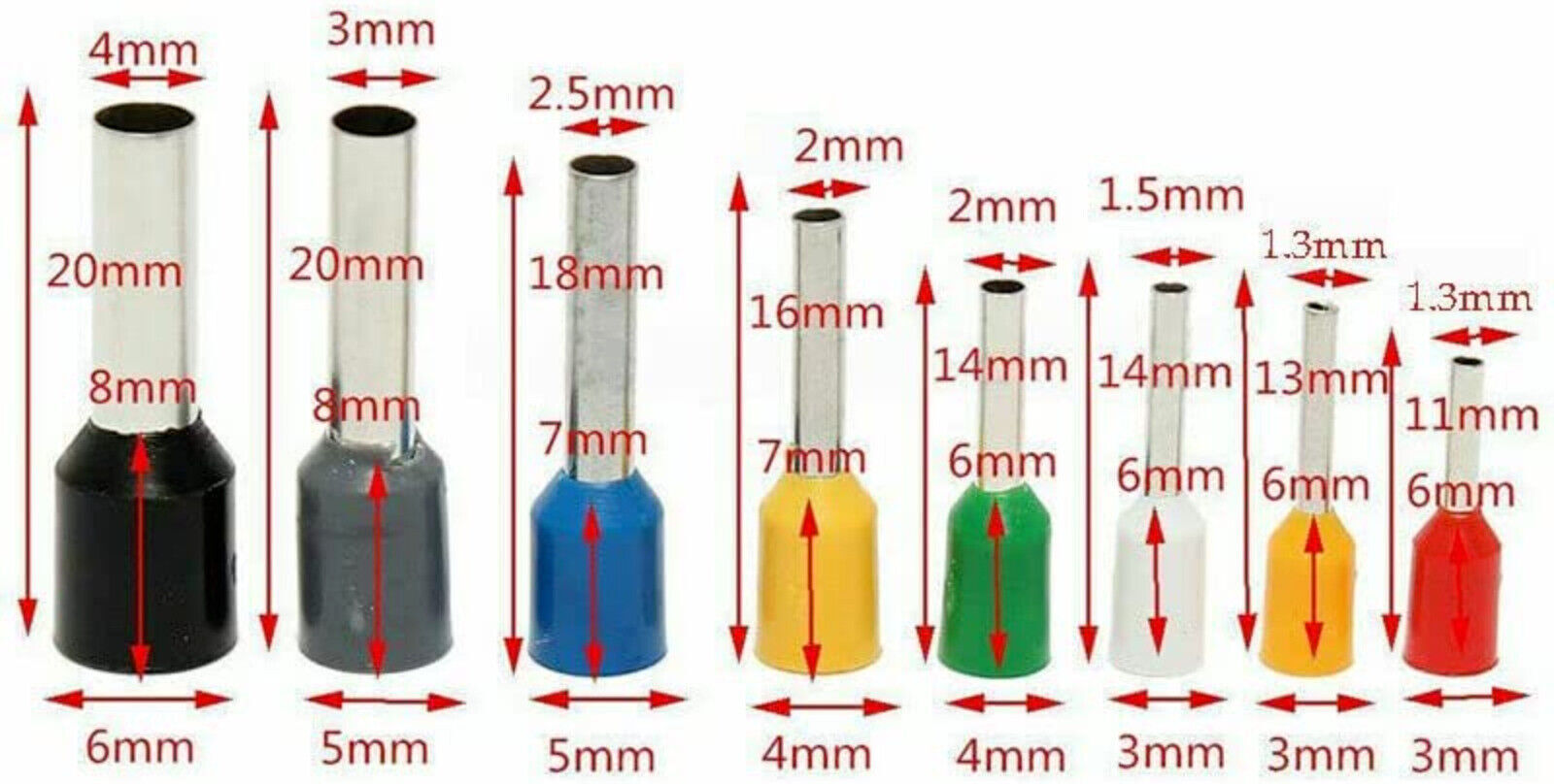 800/400PCS Insulated Crimp Cord Terminal Wire Ferrule Cable Terminals Connector