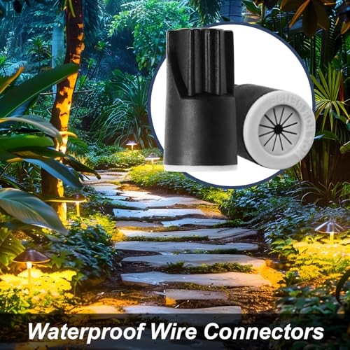 Biaungdo 40 Pcs Waterproof Wire Electrical Connectors, Outdoor Seal Twist Black