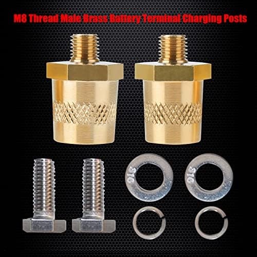 M8 Thread Male Brass Battery Terminal Charging Posts, M8 Battery Post Adapter (+