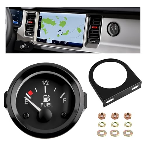 2 Inch 52mm Fuel Gauge for Car with E-1/2-F Pointer Dash,12V Gas Gauge Kit