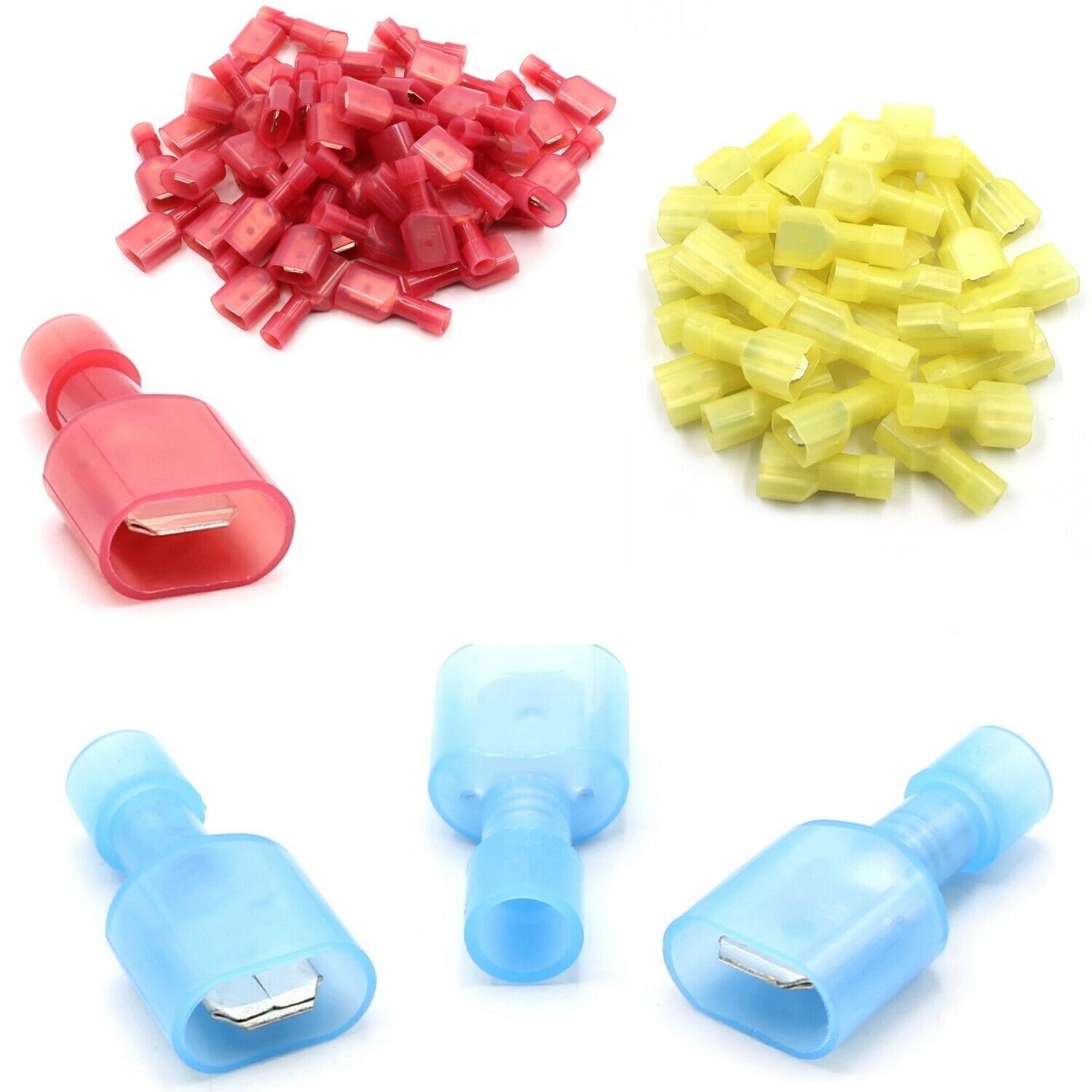 500PCS Nylon Insulated Crimp Spade Connectors Quick Disconnect Wire Terminal kit