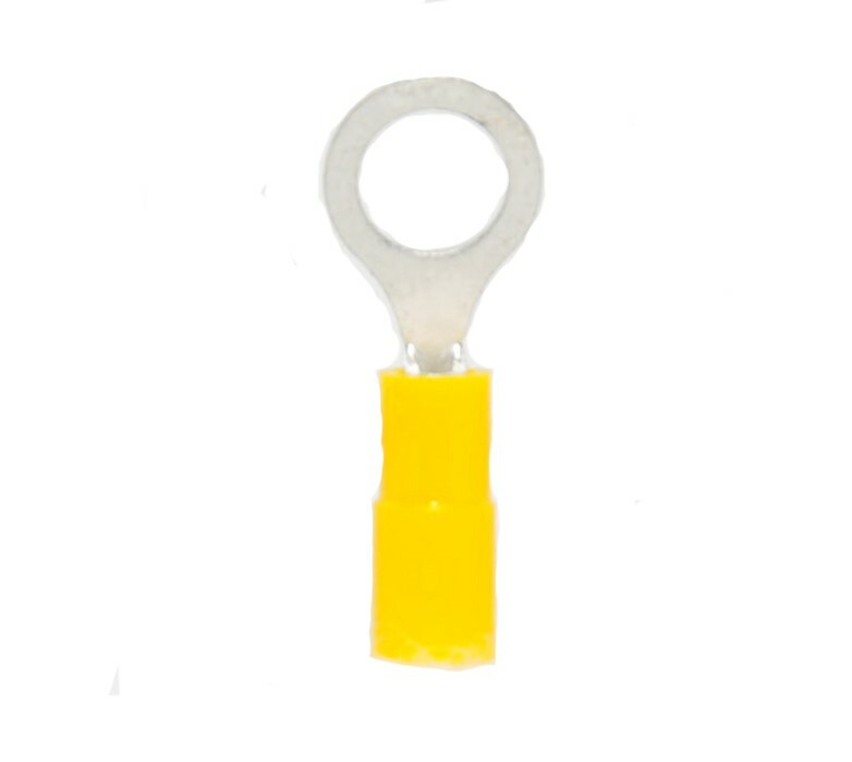 MVP 100 Yellow 24-20 AWG Gauge Vinyl Insulated Ring Terminals #10 Stud