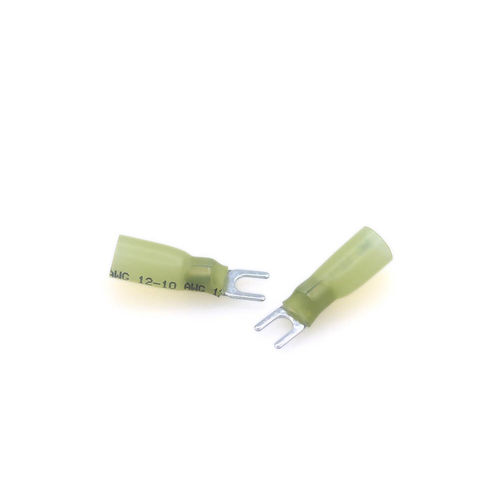 50/100PCS Heat Shrink Fork Spade Terminal Connector 22-10 Gauge #8 Stud Crimp US