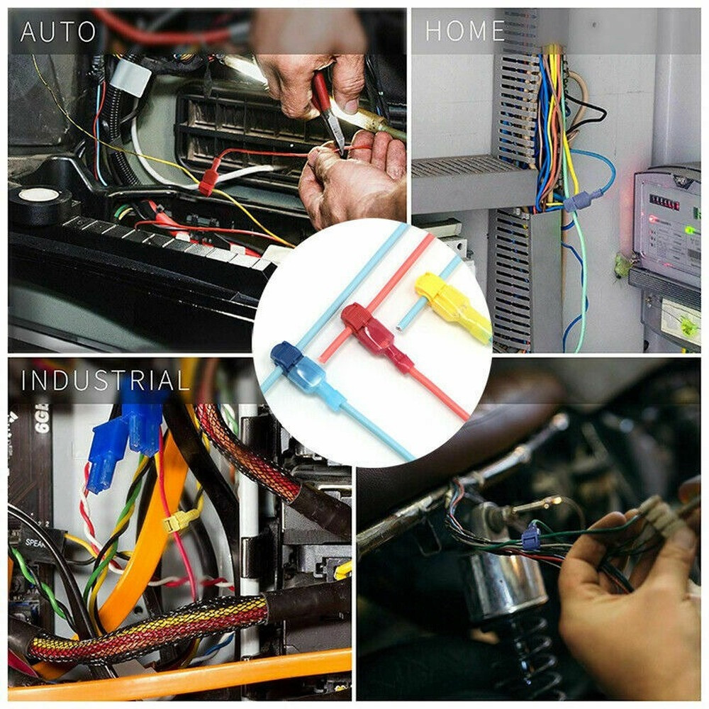 240X Waterproof T-Tap 22-10AWG Quick Splice Wire Terminal Connectors Combo Kit