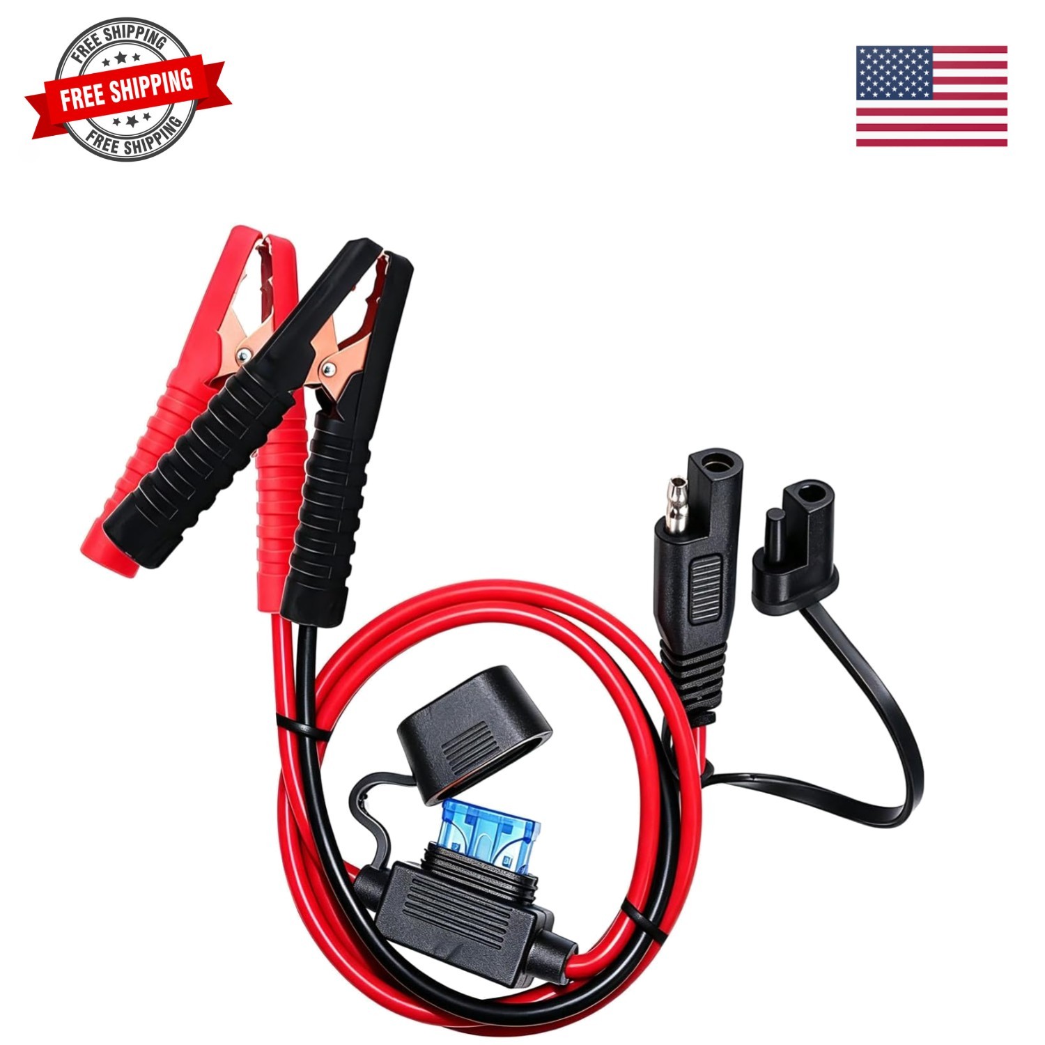 10AWG Battery Alligator s,SAE Quick Release Adapter to Alligator s with 2FT,S…