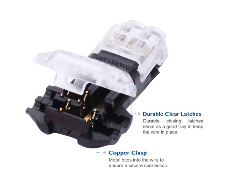 Conectores Cable Bajo Voltaje 12pcs Rapido Sin Soldadura T Tap 24 20 AWG 2 Pines