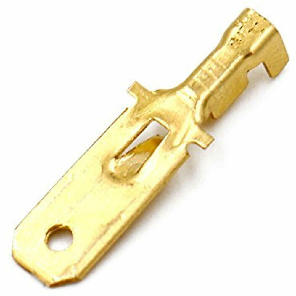 6.3mm Non Insulated Terminal Male Spade Quick Splice Crimp Connector 50PCS