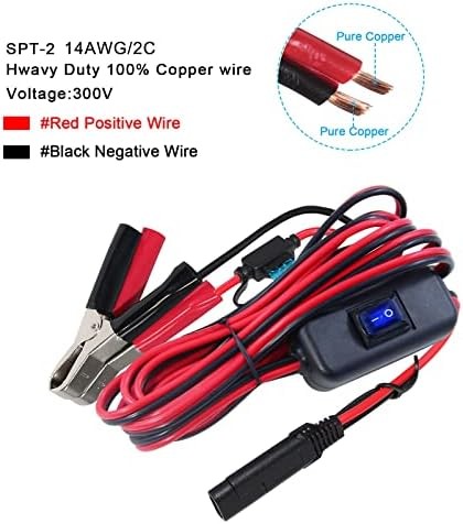 SAE to Battery Alligator Clip – 12V SAE 2Pin Quick Disconnect Cable 10ft SAE to