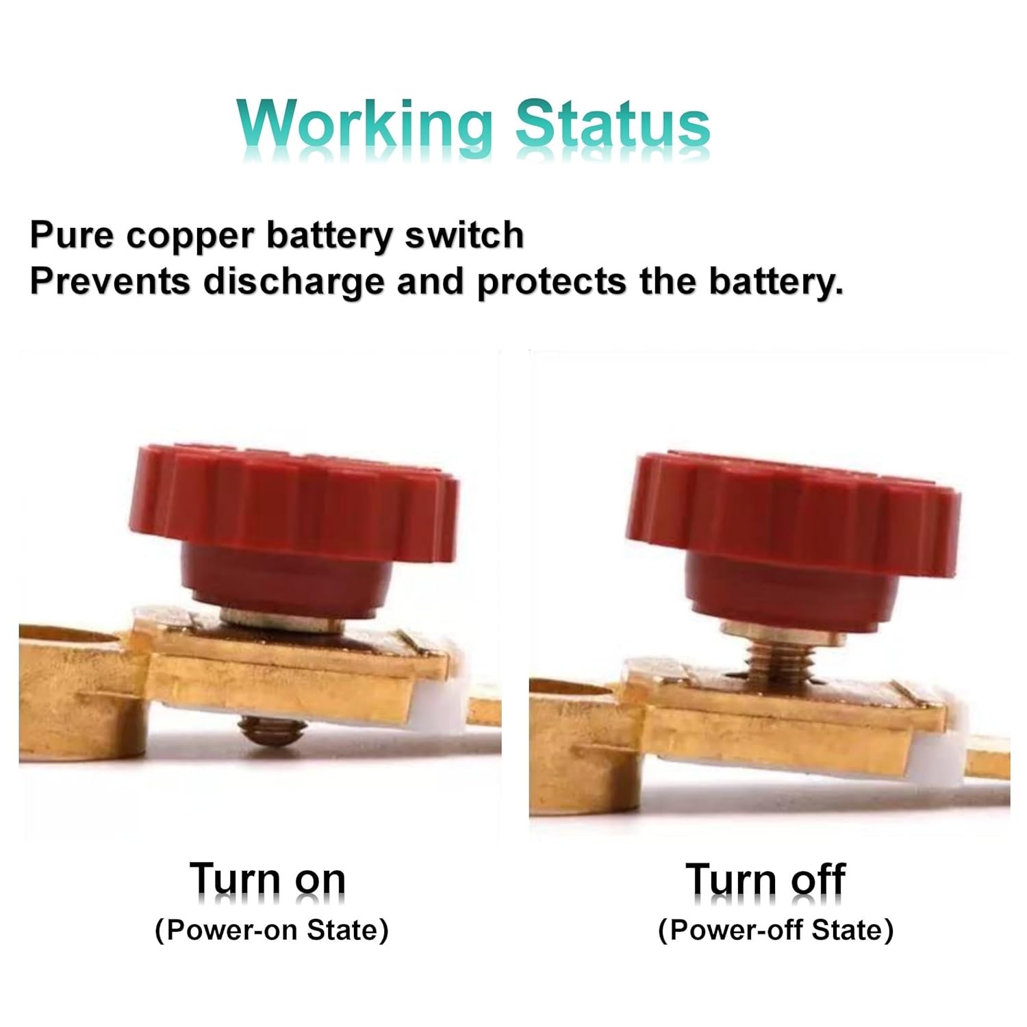 Top Post Battery Disconnect Switch with Anti-Corrosion Washers-12V/125A,Quick