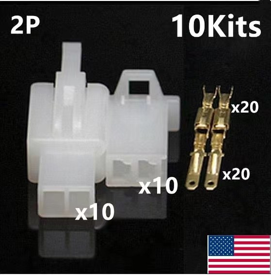 10sets Electrical wire Connector 2P 2.8mm Male Female Motorcycle terminal plug