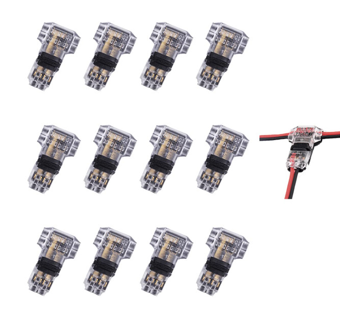 Conectores Cable Bajo Voltaje 12pcs Rapido Sin Soldadura T Tap 24 20 AWG 2 Pines