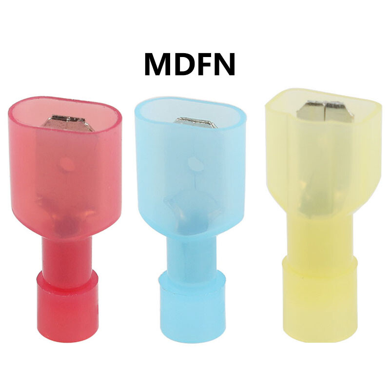 200/100PCS Nylon Insulated Wire Spade Terminals Cable Crimp Connectors 22-10 AWG