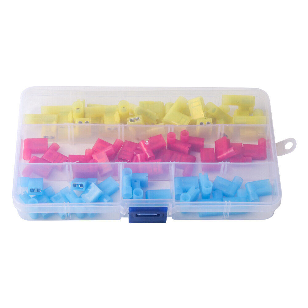 60Pcs Flag Female Spade Terminal Right Angle Insulated AWG22-10 Crimp Connectors