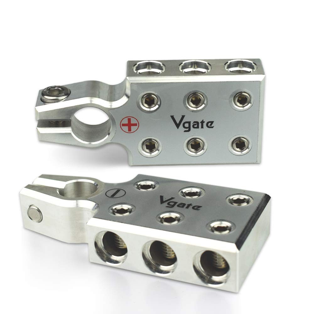 Vgate 6×1/0 Gauge AWG Lead-Acid Battery Terminals Clamp-Positive and Negative