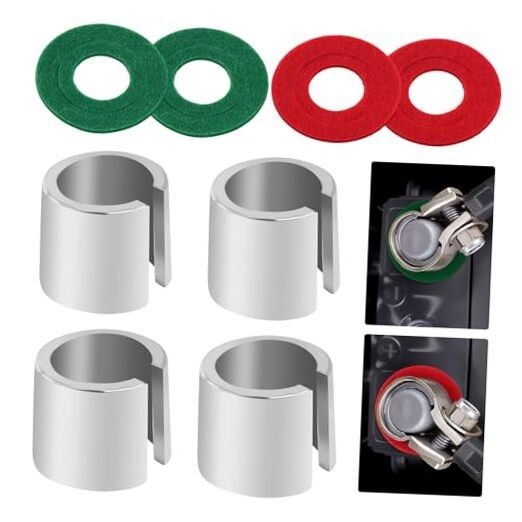 4PCS Car Battery Terminal Shim Kit with 4PCS Washers,Positive & Negative Car