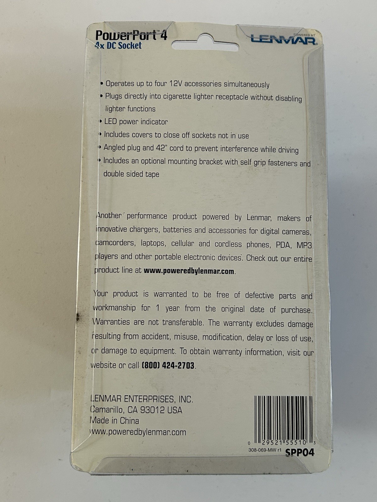 SEALED Lenmar SPP04 PowerPort 4 4x 12v DC Car Socket ~ FREE SHIPPING