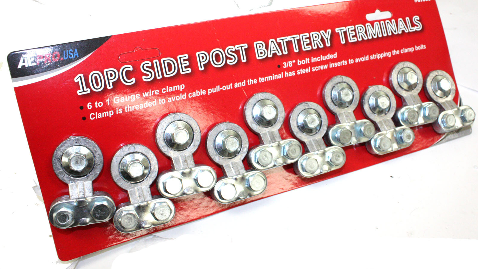 10pc Side Post Auto Truck Battery Terminals for 6 to 1 Gauges wire clamp