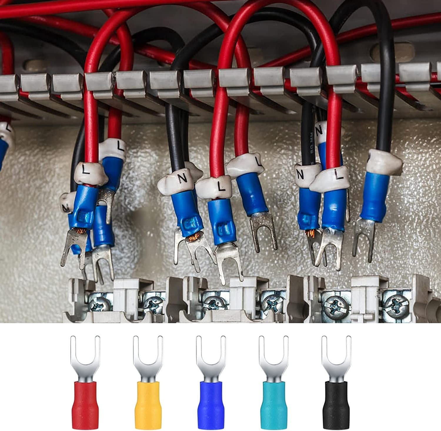 200 Pcs Electrical Insulated Wire Connectors Kit, Wire Terminals Lug Set, Mix…