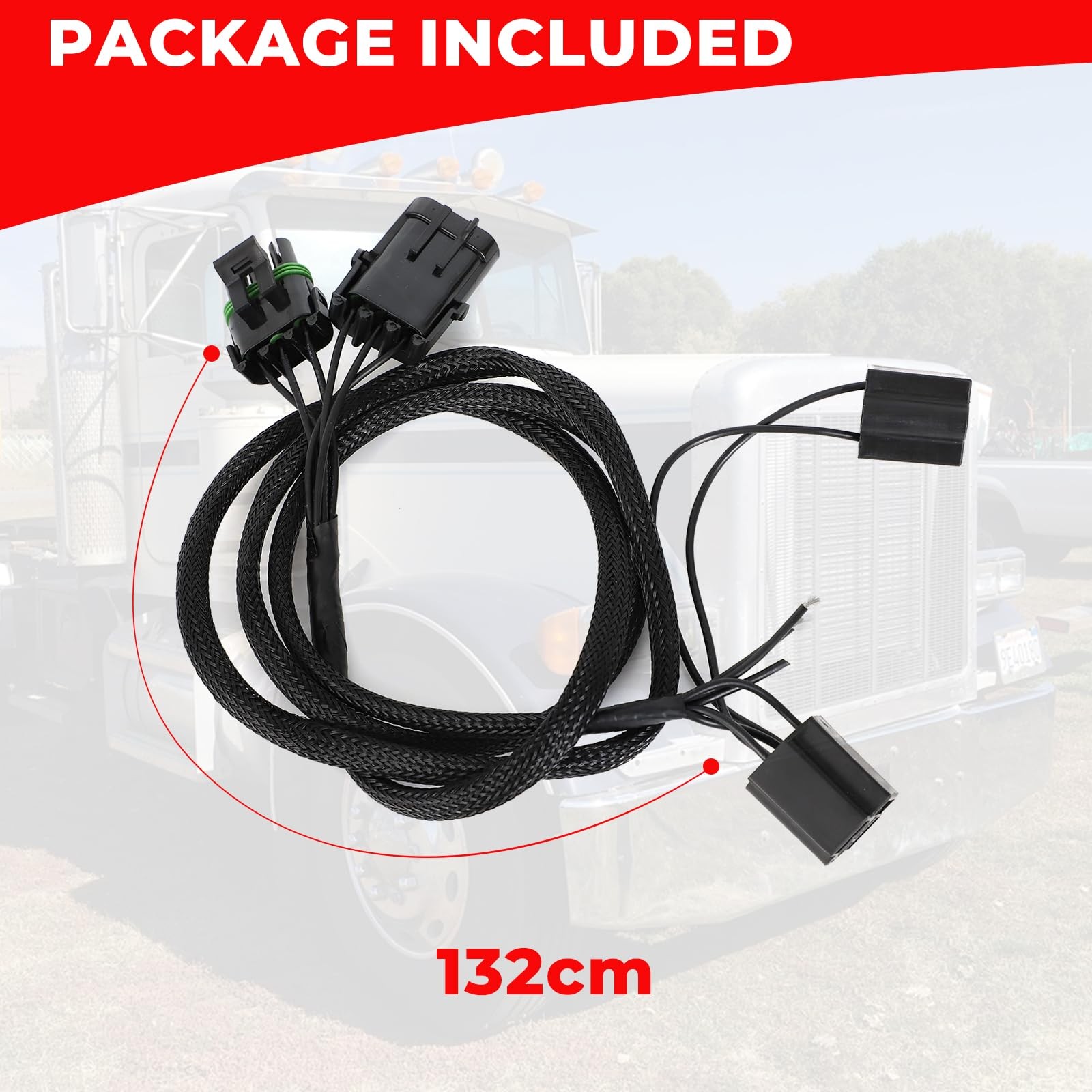 for Peterbilt 1988-2007 379 127/119 BBC 1987-2007 Accessories Headlight Wiring H