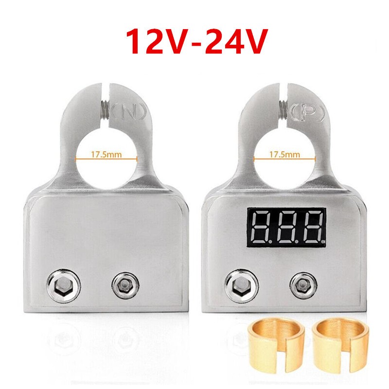 1 Pair 0 4 8 AWG Gauge Positive Negative Car Battery Terminal Clamp Connectors