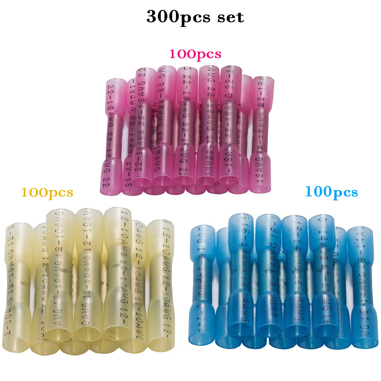 Heat Shrink Butt Splice Wire Connector Insulated Waterproof Crimp Terminals kit