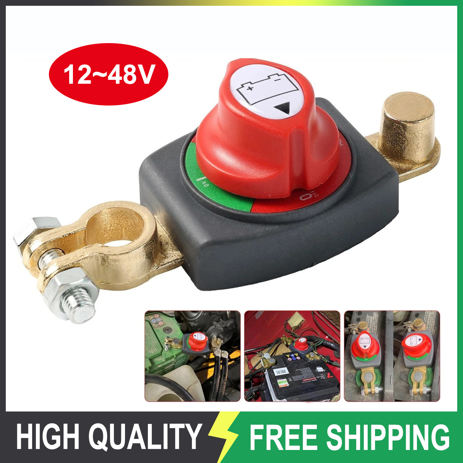 Clamp Top Post Battery Disconnect Switch 12V-48V 275A For Car Truck RV