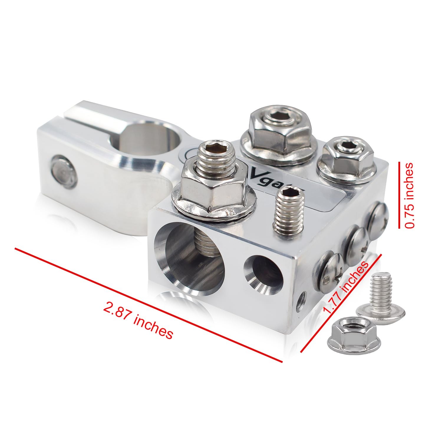 Vgate 12-Way Lead Acid Battery Terminal Connector, Multi-Size Hole Holder, 8AWG