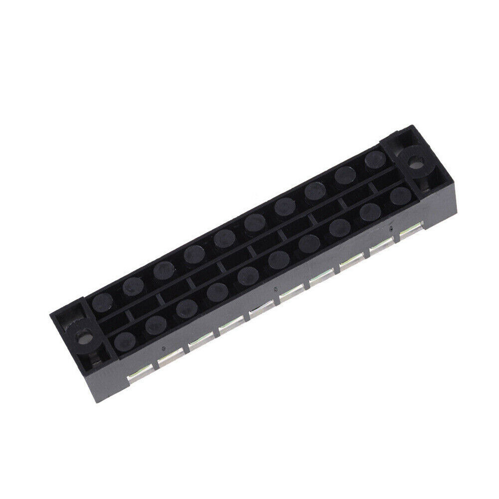 5 Set Electric Barrier Strip Block 600V 15A Dual Row 10 Position Screws Terminal
