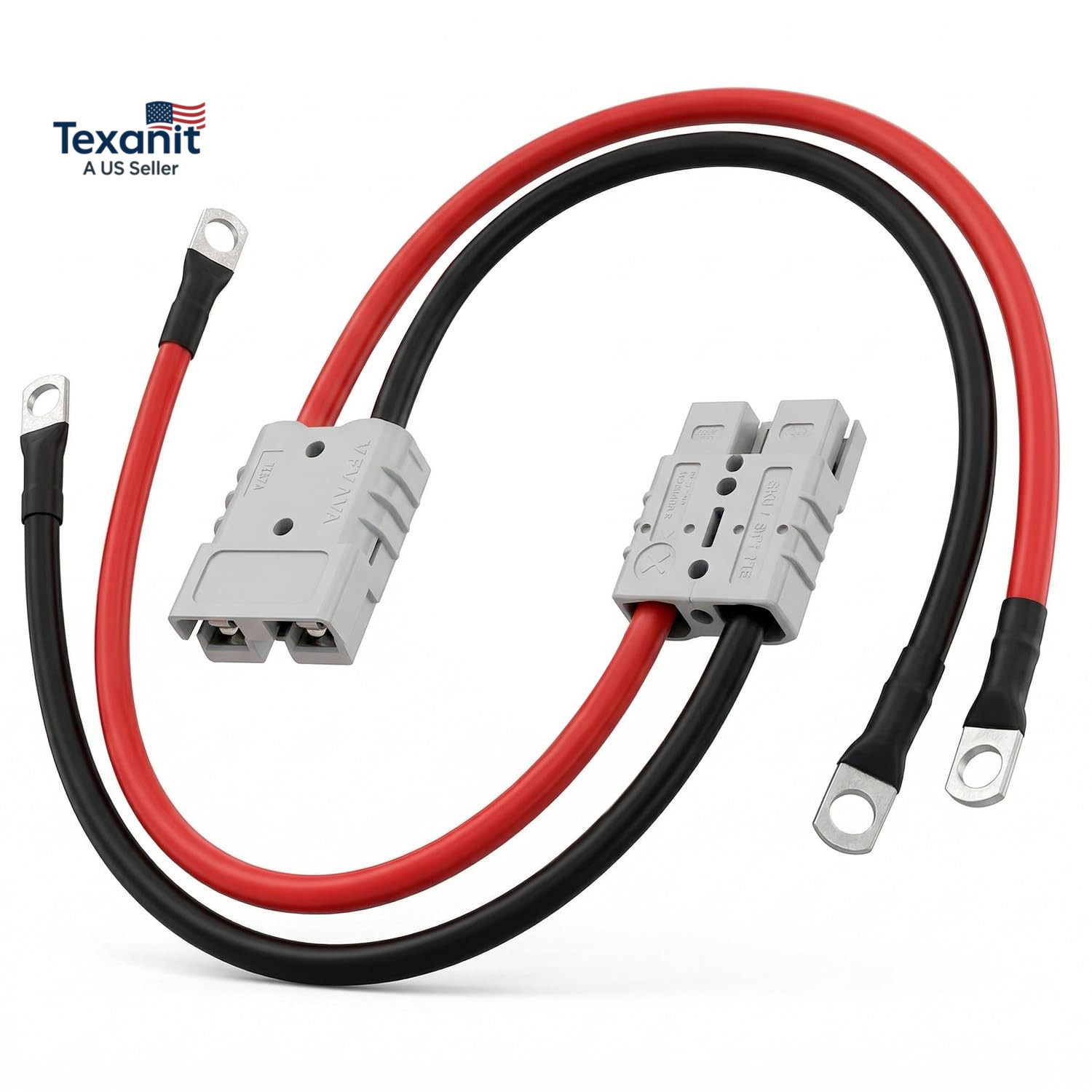 2 Pack 50A Battery Quick Connector with 7AWG Tinned Copper Wire, Quick Disconnec