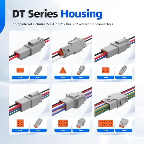 302PCS Deutsch Connector Kit, IP67 Waterproof Electrical Plugs DT