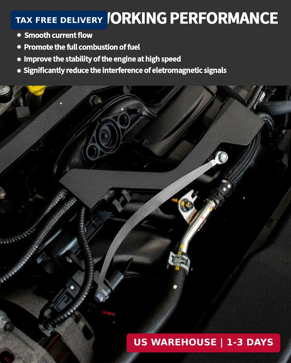 6 PCS Universal Automotive Braided Copper Ground Strap, 12 Inch Engine Ground St