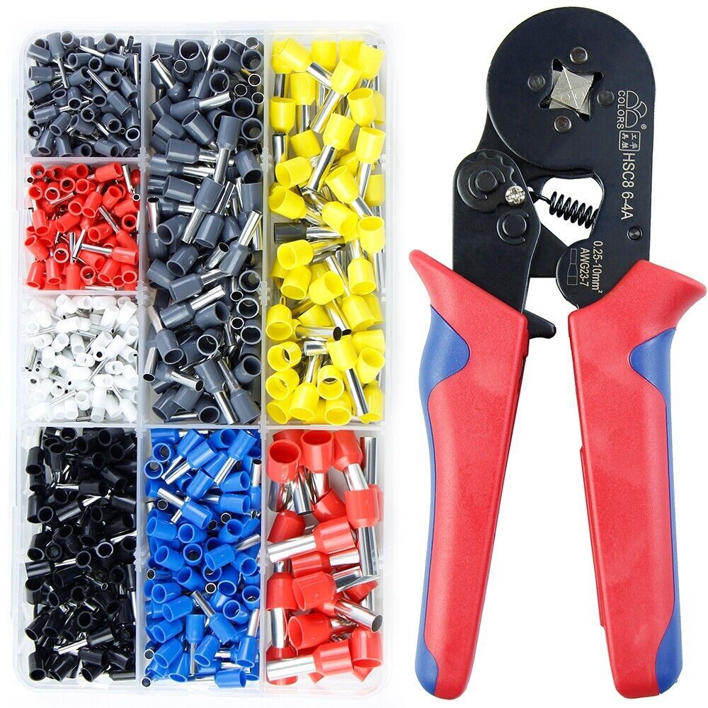 800PCS Cable Cord Pin End Bootlace Ferrule Terminal Set Wire Crimper Connector