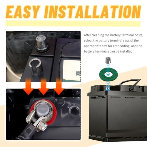 4PCS Car Battery Terminal Shim Kit with 4PCS Washers,Positive & Negative Car