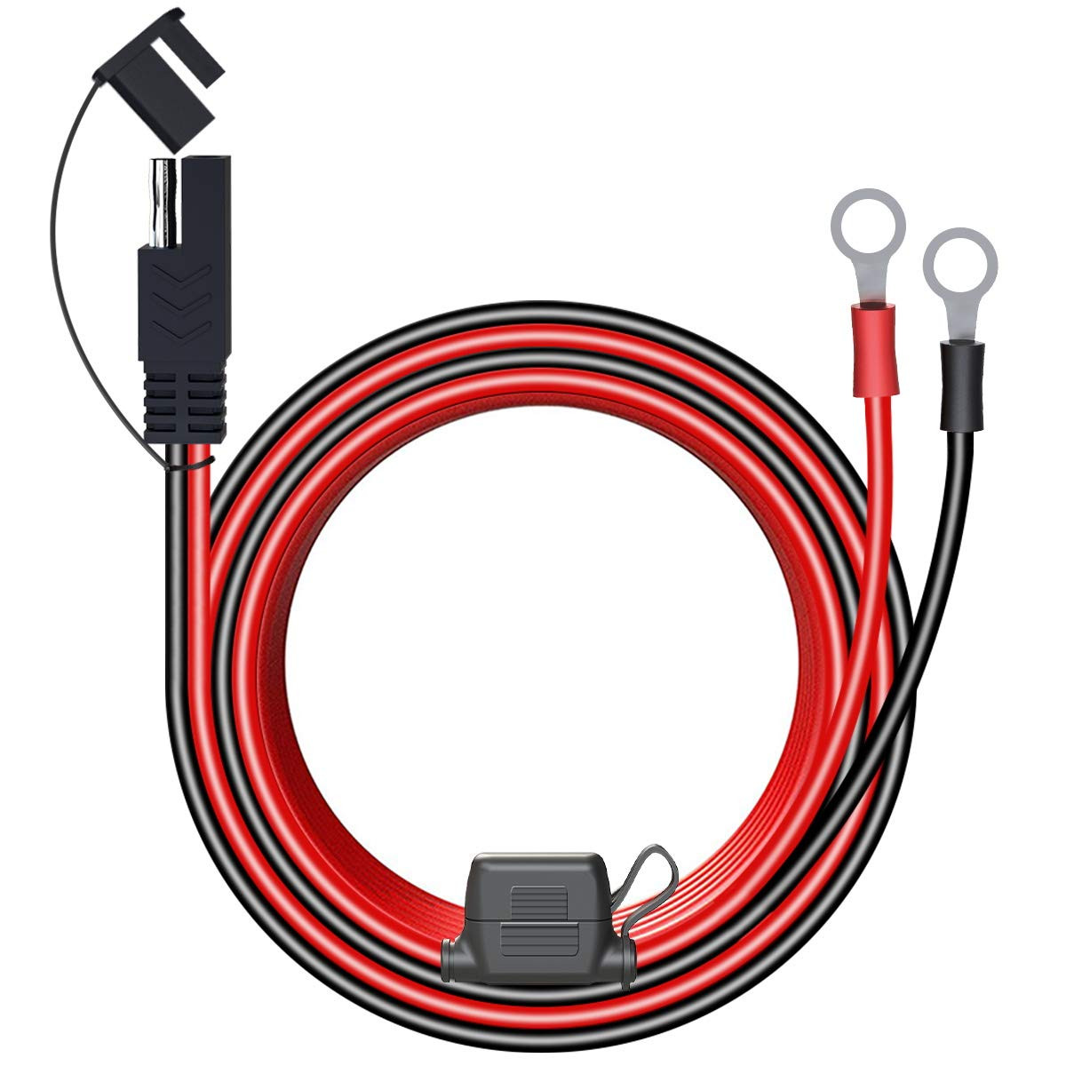 LEICESTERCN 6FT SAE to O Ring Terminal Harness, 16AWG Heavy Duty Battery Quick D