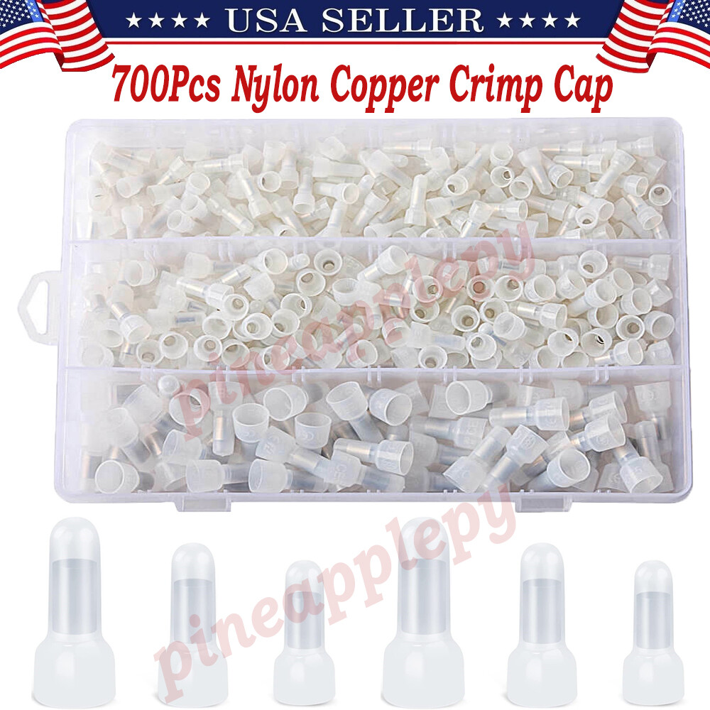 700/300Pcs Closed End Crimp Cap Wire Connectors Terminals 22-10AWG