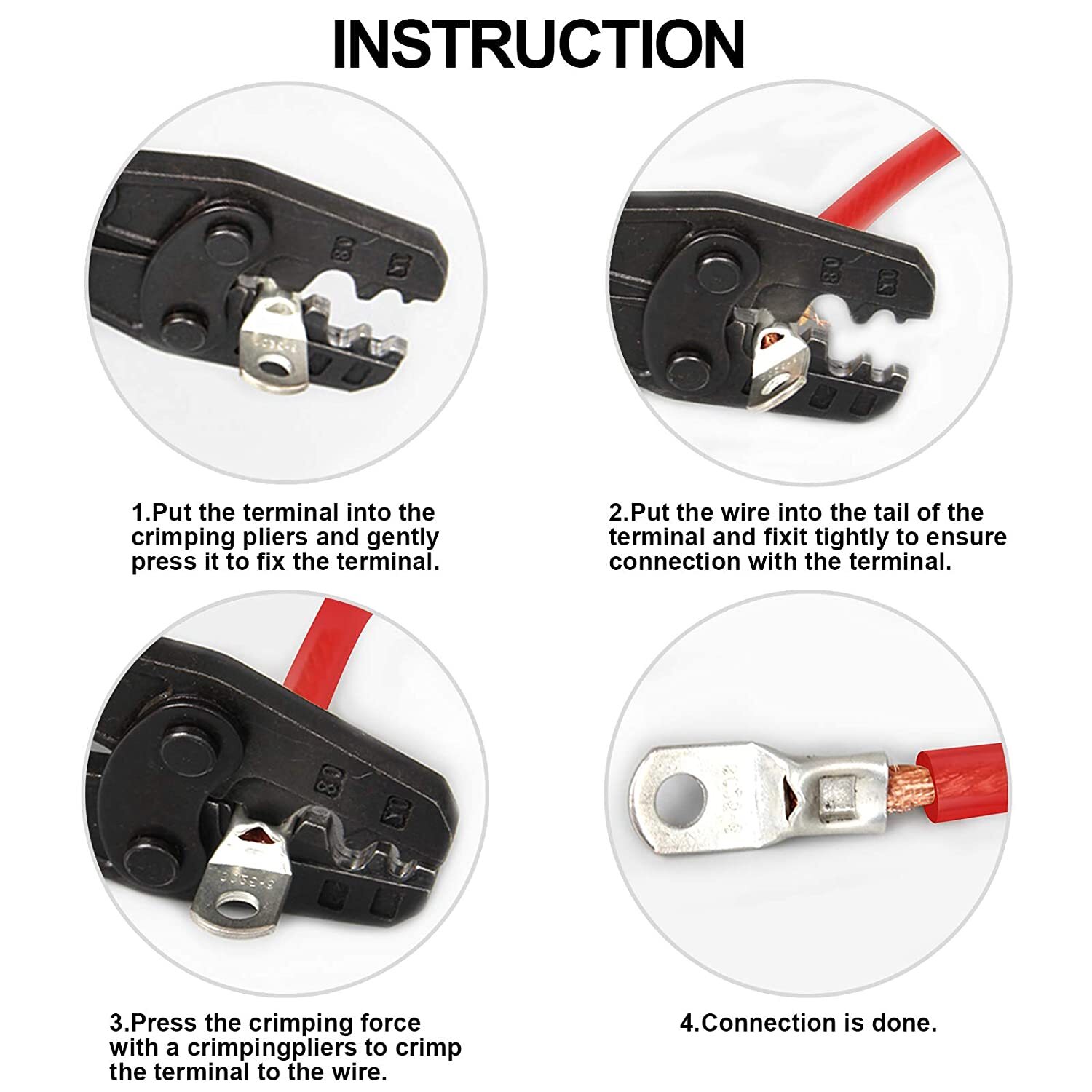 140/280Pcs Car Battery Ring Terminals Cable Lug Kit Copper Crimp Wire Connectors