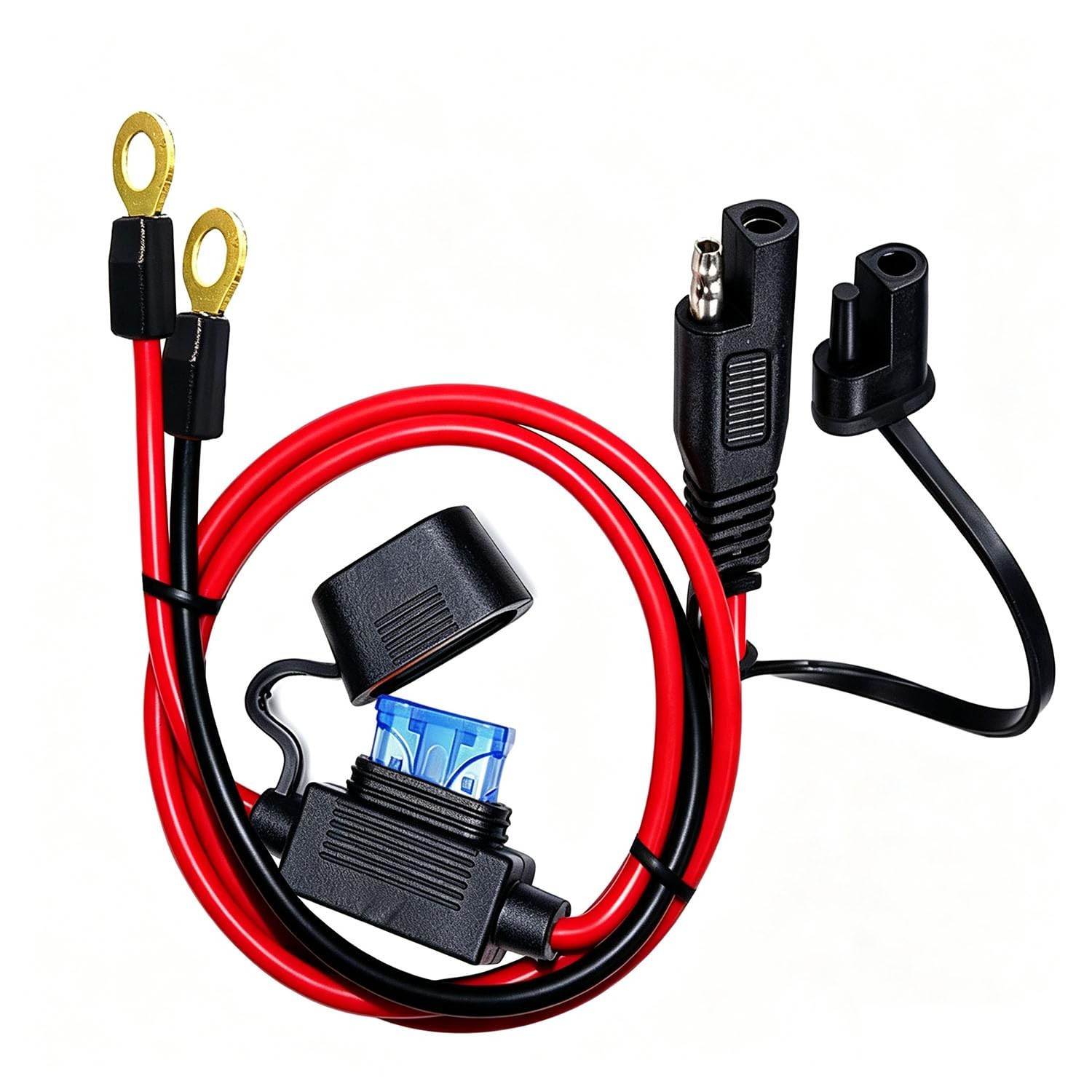 SAE Connector,SAE to O Ring Terminal Harness with 15A Protection Fuse for Saf…