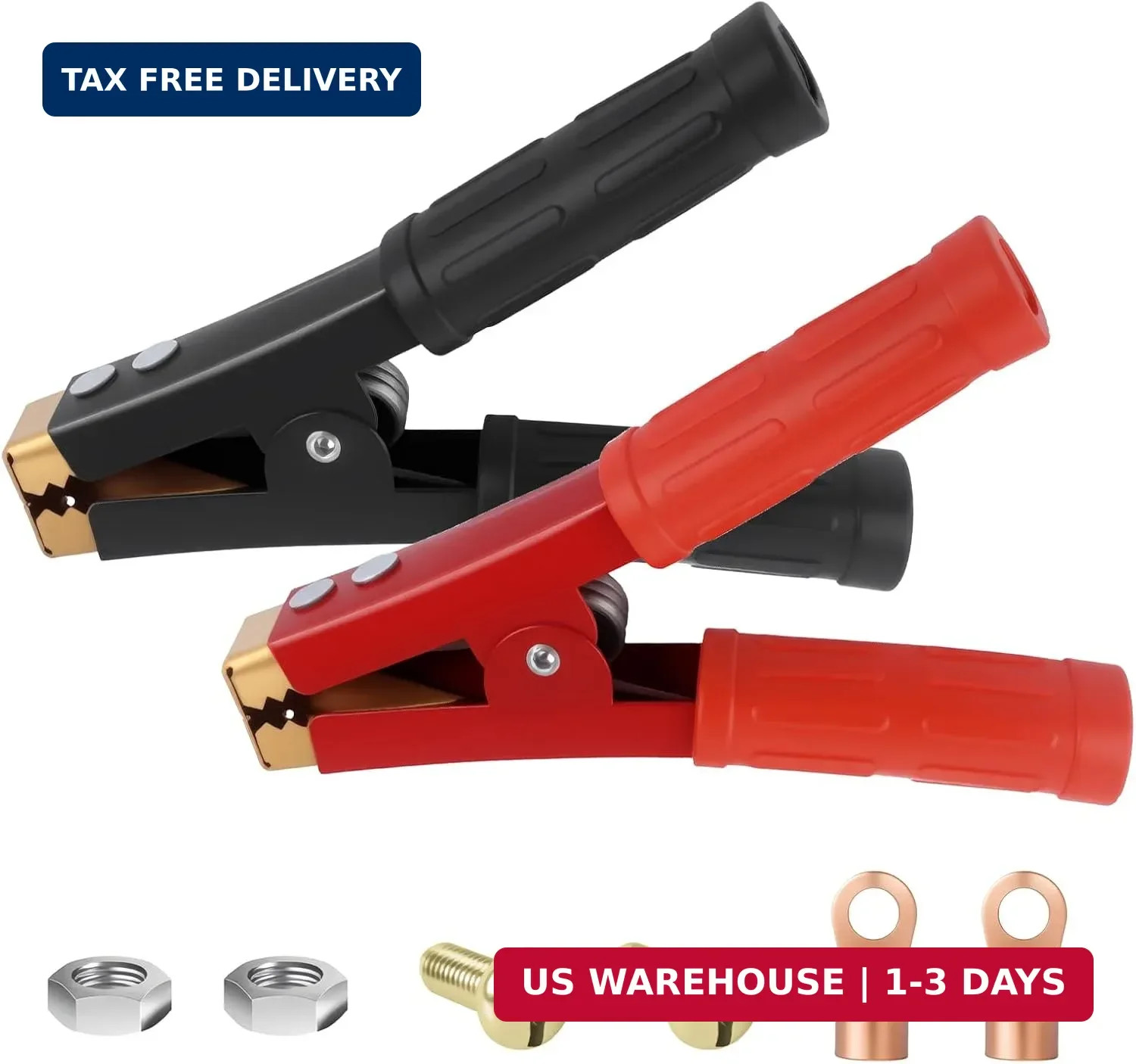 2PCS Car Battery Charger Clamps Replacement Heavy Duty,12-24V 1000A Jumper Cable