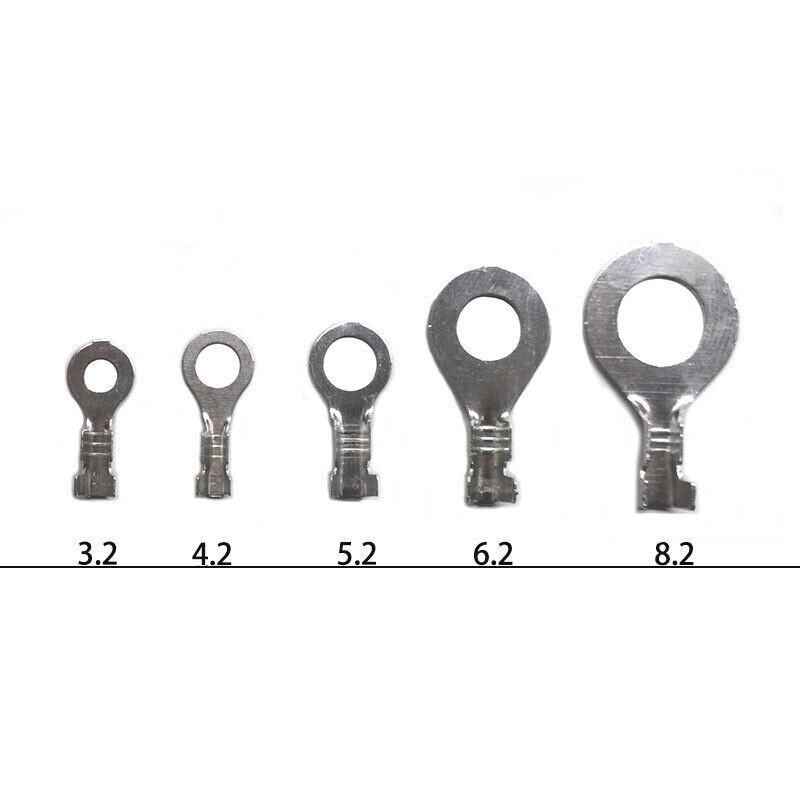 100x Assorted Copper Ring Crimp Electrical Wire Connector Spade Terminal M3-M10