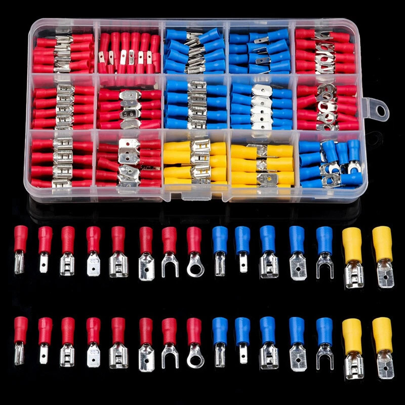 1200x Assorted Insulated Electrical Connectors Terminals Kit Crimp Wire Spade
