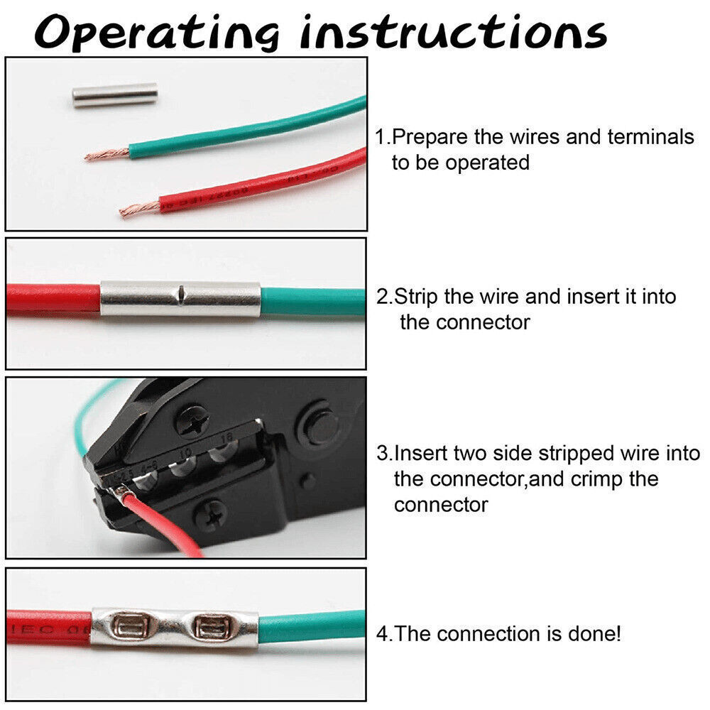50x Bare Copper Wire Splice Butt 22-10AWG Connectors Ferrule Crimp Terminals