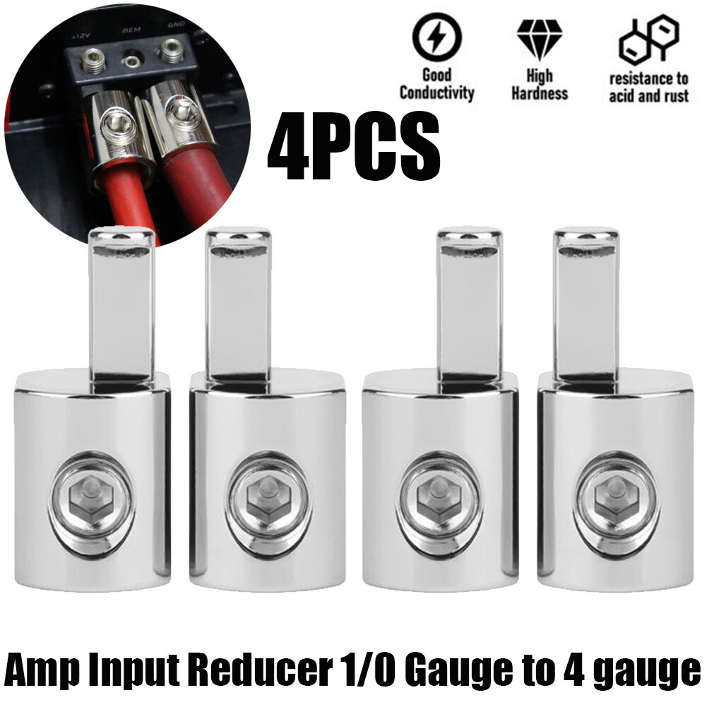 Car 1/0 Gauge To 4 Gauge Pin AWG Power Wire Reducer Car Audio Amp Input Terminal