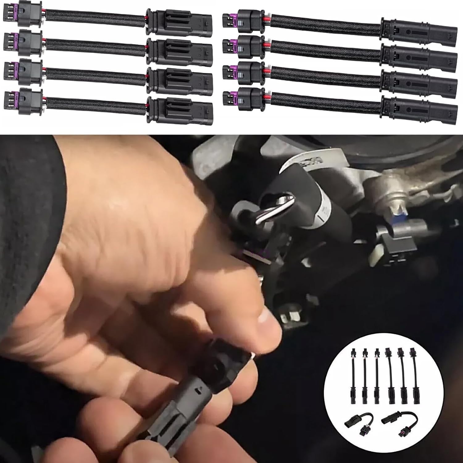 8pcs 3PIN & 2PIN Compatible with Mercedes Benz 4.7L 2011-2020 Camshaft Positi…