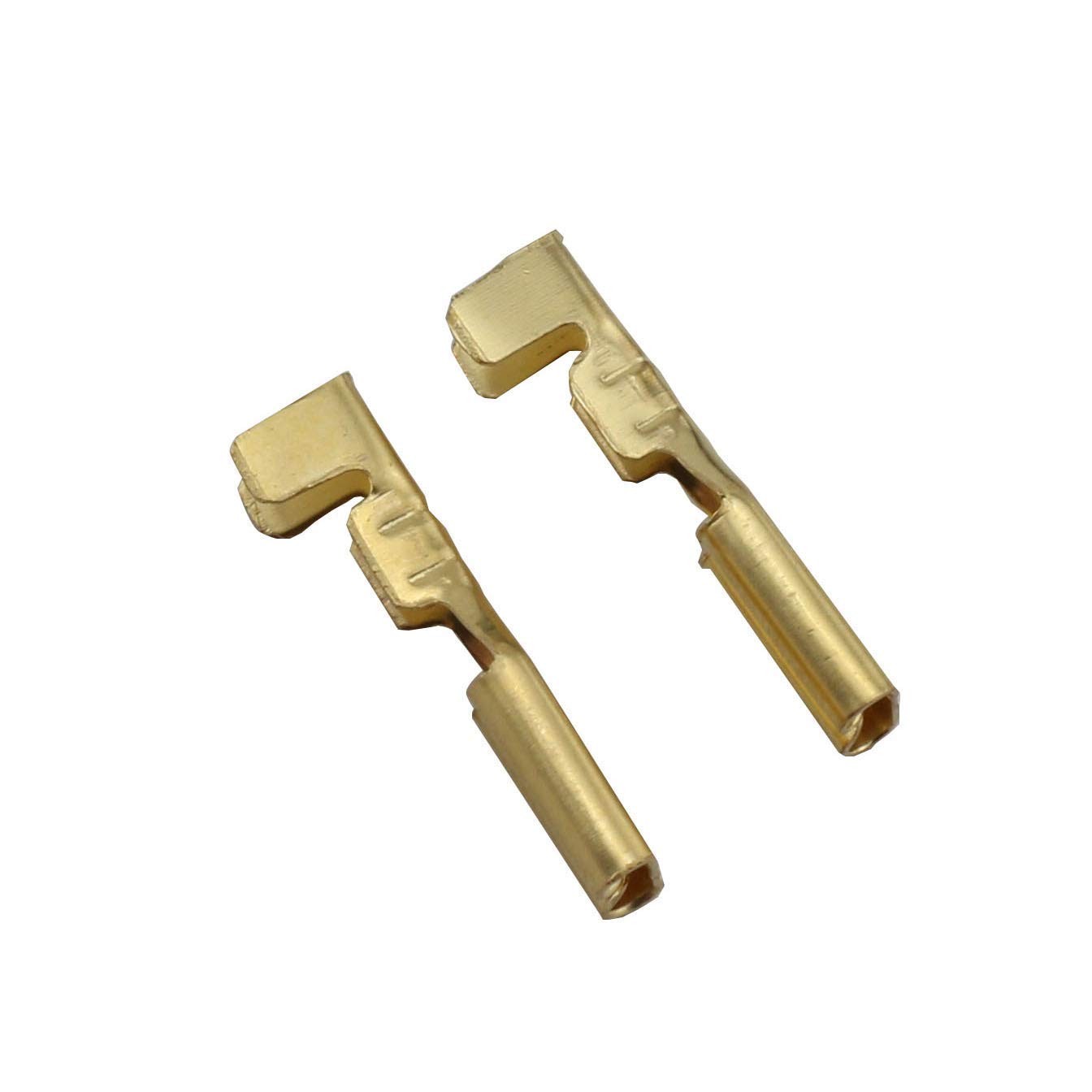 100pcs 2.8mm Gold Female Spade Crimp Terminal With Insulating Sleeve Self Lock P