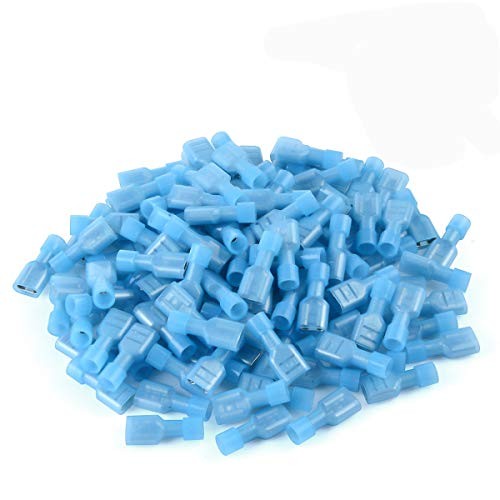 100 Pcs Blue Nylon Female Spade Connectors 16-14 AWG Quick Female Blue 100PCS