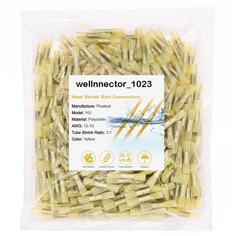 500/100x Waterproof Heat Shrink Butt Wire Splice Crimp Connectors Terminals Kit