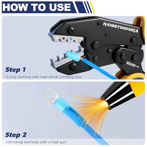 330PCS Heat Shrink Fork Terminals, 22-10 AWG, #10, 3Colors | #10 330PCS Kit