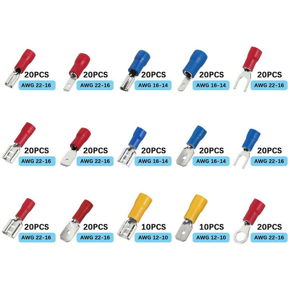 280PCS Assorted Crimp Spade Terminal Insulated Electrical Wire Connector Kit Set