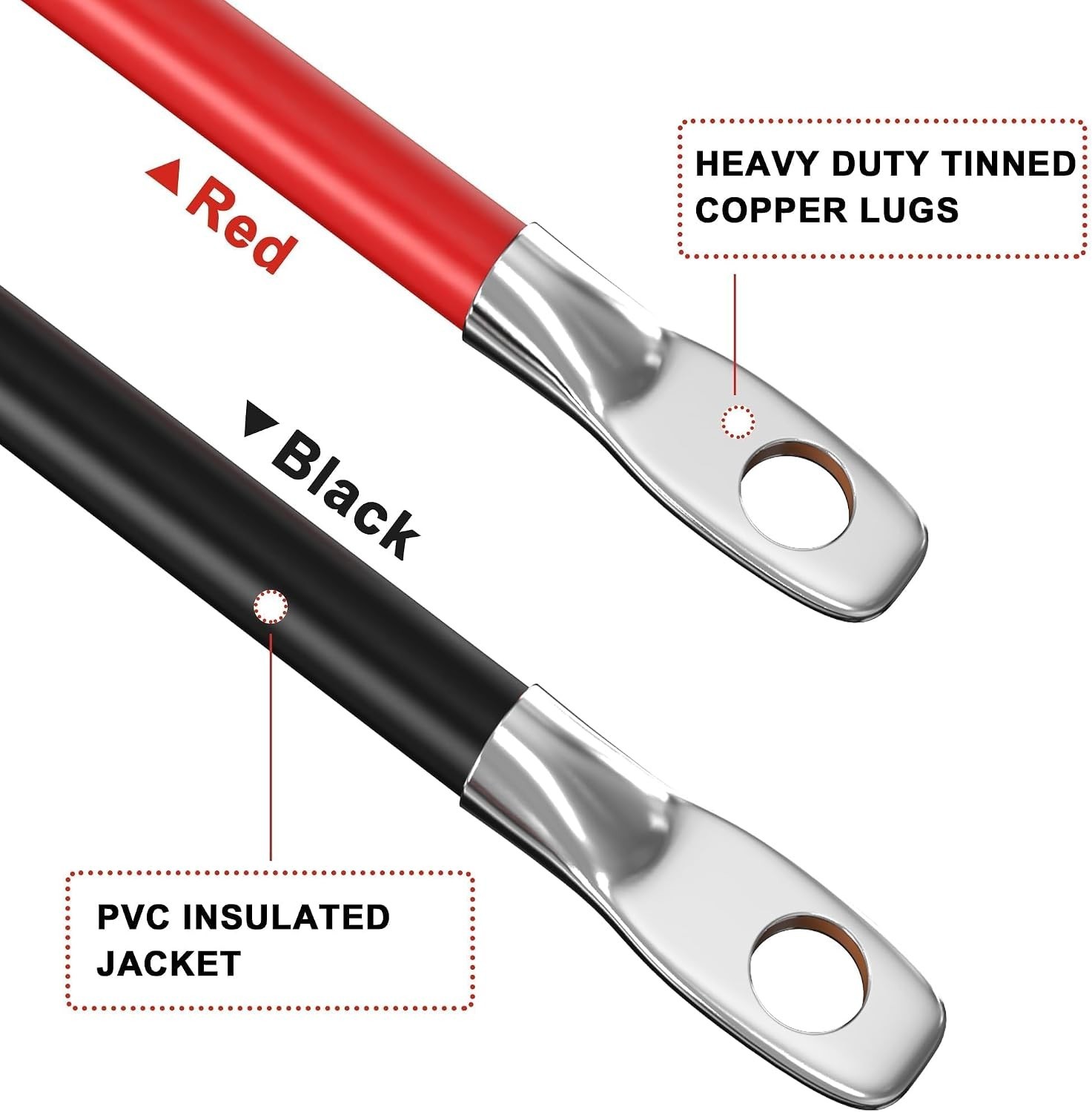 4 AWG Battery Cable, 4 AWG 18 Inch Pure Copper Battery Inverter Cables with 3…